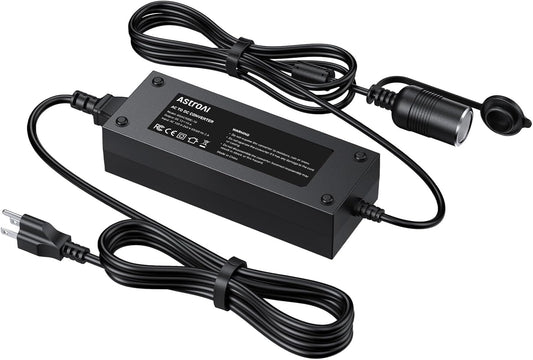 AC to DC Converter 10A/120W/7.78FT/110V To12V Converter | Car Cigarette Lighter Adapter, AC/DC Power Supply Adapter Transformer for Inflator, Car Refrigerator, and Other Car Devices