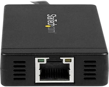 Startech 3-Port USB-C Hub with Gigabit Ethernet and 3X USB-A, 5Gbps, TAA | Built-In 30Cm USB-C Cable, 3X USB-A, Fully Powered Connected Devices, Desktop Placement, Small Footprint