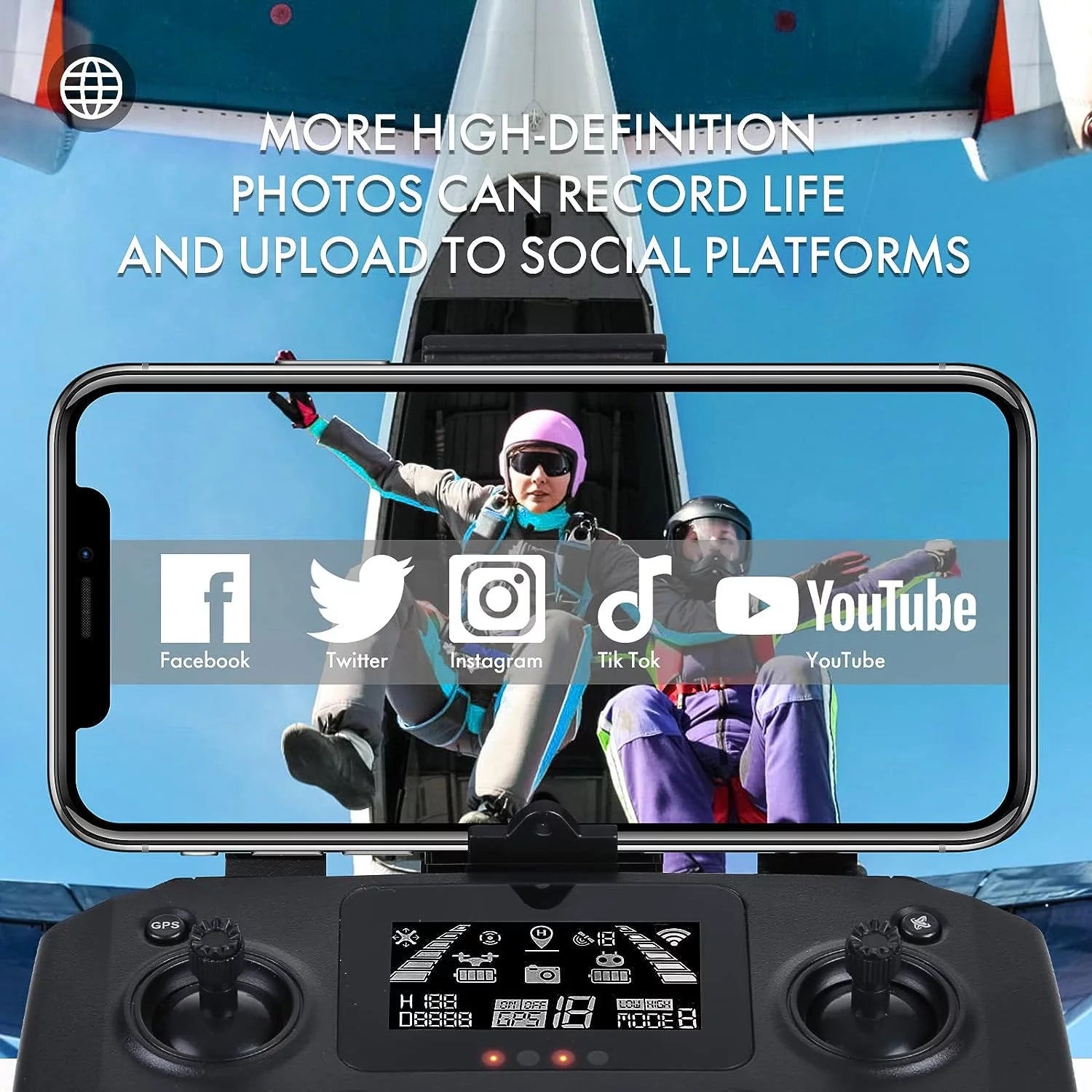 HHD Drone with 4K Camera for Adults and Beginners, 5G Wifi Transmission, 40 Minutes Flight Time,Black