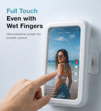 Shower Phone Holder Waterproof, 480° Rotatable Adjustable Bathroom Wall Phone Mount Stand, Anti-Fog High Sensitivity Iphone Case, anti Fog Case Bathroom Accessories for 4-7'' Cellphones