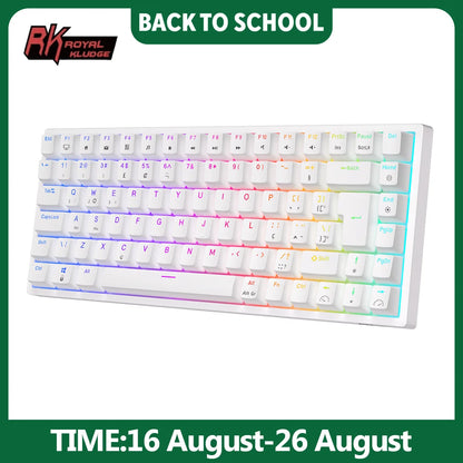 RK84 75% RGB Triple Mode Mechanical Keyboard BT5.0/2.4G/USB-C 84 Hot Swappable Bluetooth Wireless Gamer Keyboard