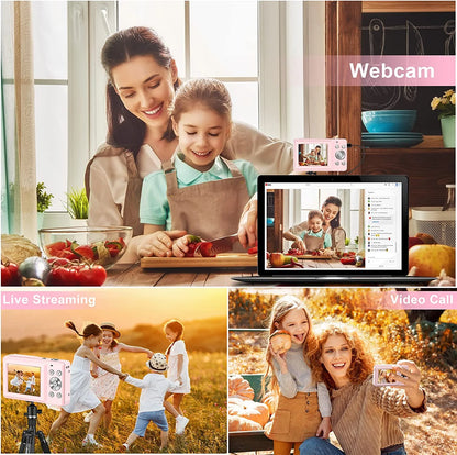 1080P Digital Camera 44MP 16X Digital with 32GB Card Zoom Compact Point and Shoot Camera Portable Small Camera Starter Camera for Teens Students Boys Girls Seniors