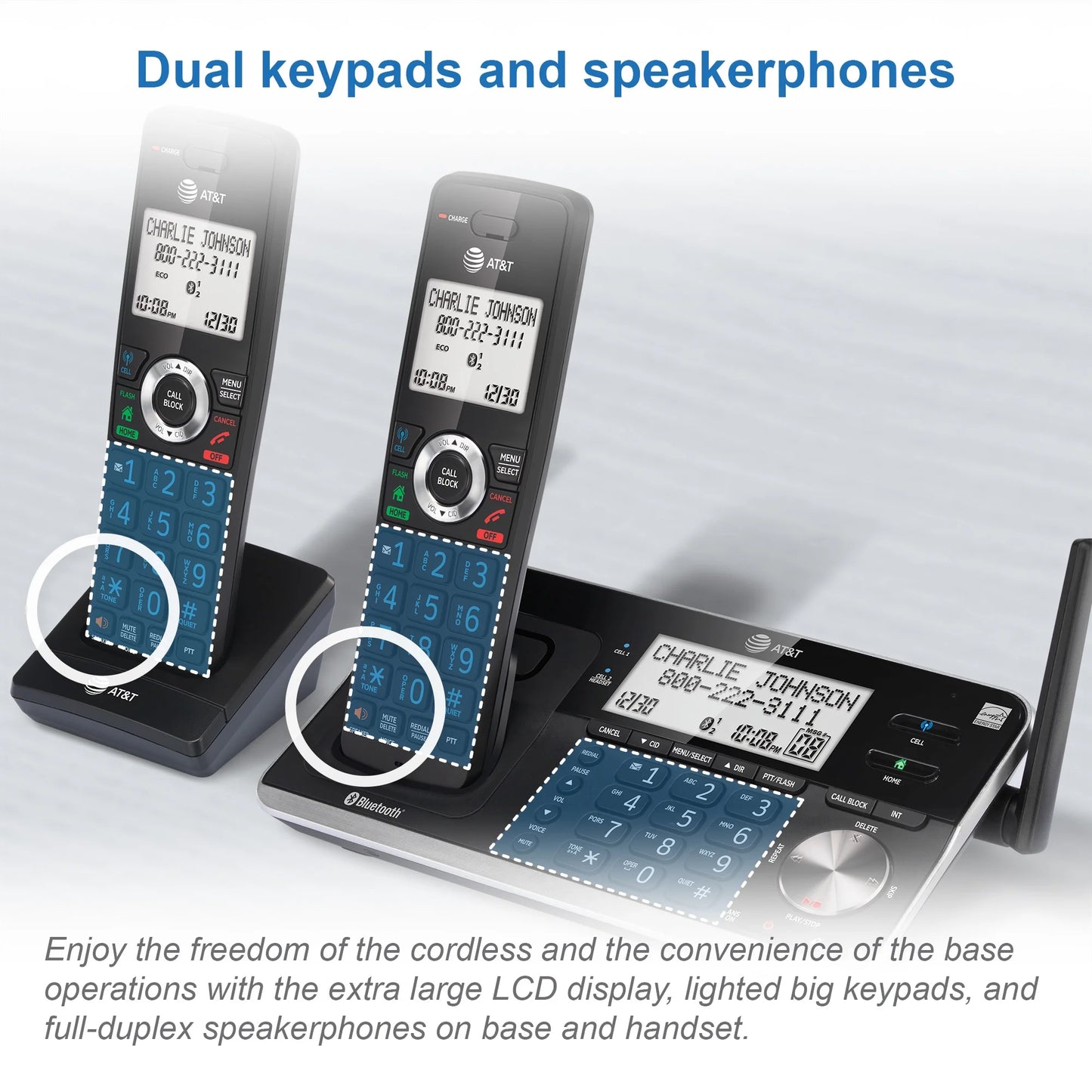 DLP73510 5 Handset Cordless Answering System with Unsurpassed Range and Connect to Cell (Black)