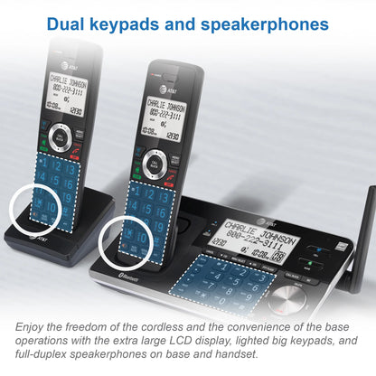 DLP73510 5 Handset Cordless Answering System with Unsurpassed Range and Connect to Cell (Black)
