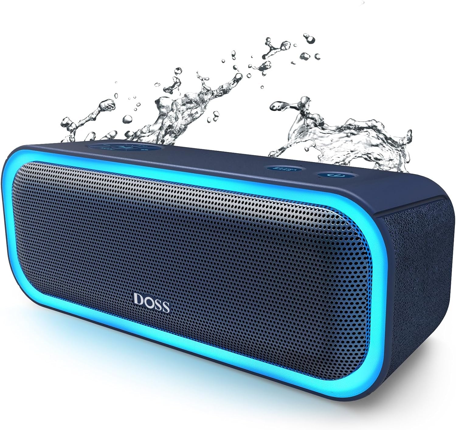 Soundbox Pro Bluetooth Speaker - 20W Stereo Sound with Enhanced Bass, 20-Hour Playtime, IPX6 Waterproof, Wireless Stereo Pairing, Multi-Color Lights, Ideal for Outdoor Activities and Home Use, Blue