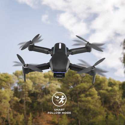 Sky Flow 4K Aerial Camera Drone Image Stabilization & Carrying Case, Black