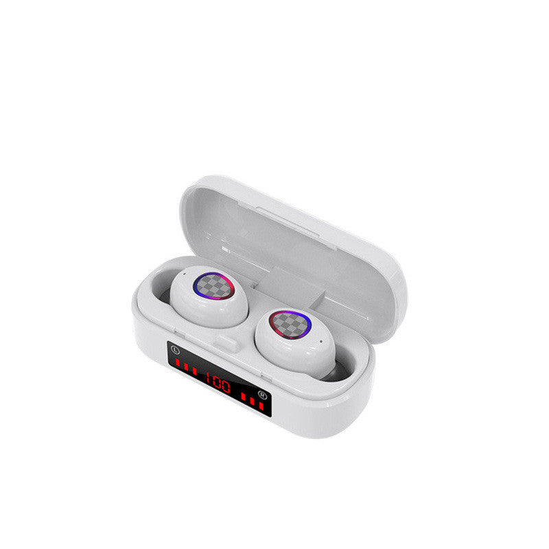 M7 Binaural Bluetooth Headset with Digital Display and Charging Compartment
