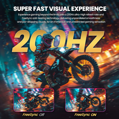 30" 200Hz Curved Gaming Monitor, WFHD 2560X1080, 1500R,21:9, Freesync, Low Blue Light, Wall-Mountable, HDMI/DP, Black