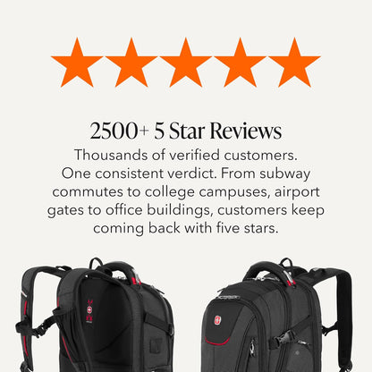 Travel Tech Elite Laptop Backpack – Fits Laptops up to 16” – Scansmart Tsa-Friendly Backpack with USB Port, Shoe Compartment & Organizer Pockets – Black Dot