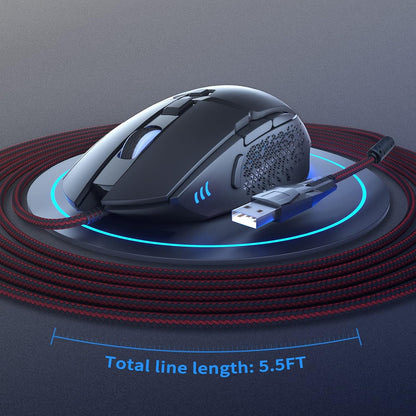 CYD Gaming-Mouse USB PC Computer-Mouse-Wired for Game Daily 7 Programmable Buttons Comfortable Grip Ergonomic Optical RGB Desktop Laptop Gamer-Mice (C309)