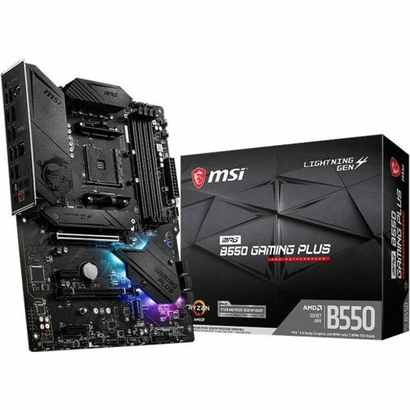 MPG B550 Gaming Plus AM4 ATX Motherboard for AMD Ryzen 5000/4000G/3000 with SATA 6Gb/s and DDR4 Support
