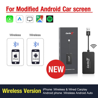 Hot Sale  USB Wireless&Wired Carplay Dongle Android Auto AI Box Mirrorlink Car Multimedia Player Bluetooth Auto Connect