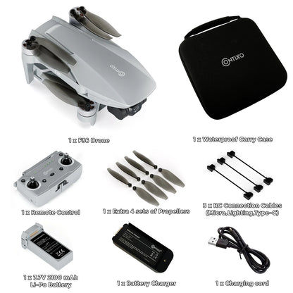 F36 GPS Mini Drone with 4K UHD Camera, 3-Axis Gimbal, RC Quadcopter, and Brushless Motor, Silver