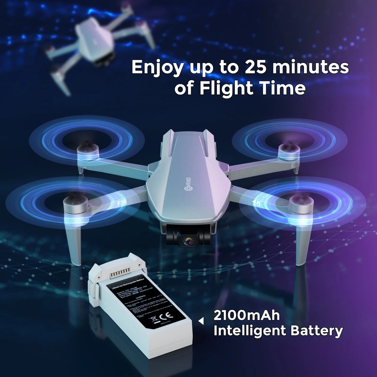 F36 GPS Mini Drone with 4K UHD Camera, 3-Axis Gimbal, RC Quadcopter, and Brushless Motor, Silver