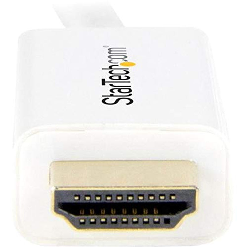 Startech 3Ft Passive Mini DP to HDMI Cable, 4K 30Hz, White (MDP2HDMM1MW) | 1M, Mdp to HDMI Adapter with Built-In Cable, Ultra HD 4K, Plug-And-Play, Male to Male, No Power Adapter