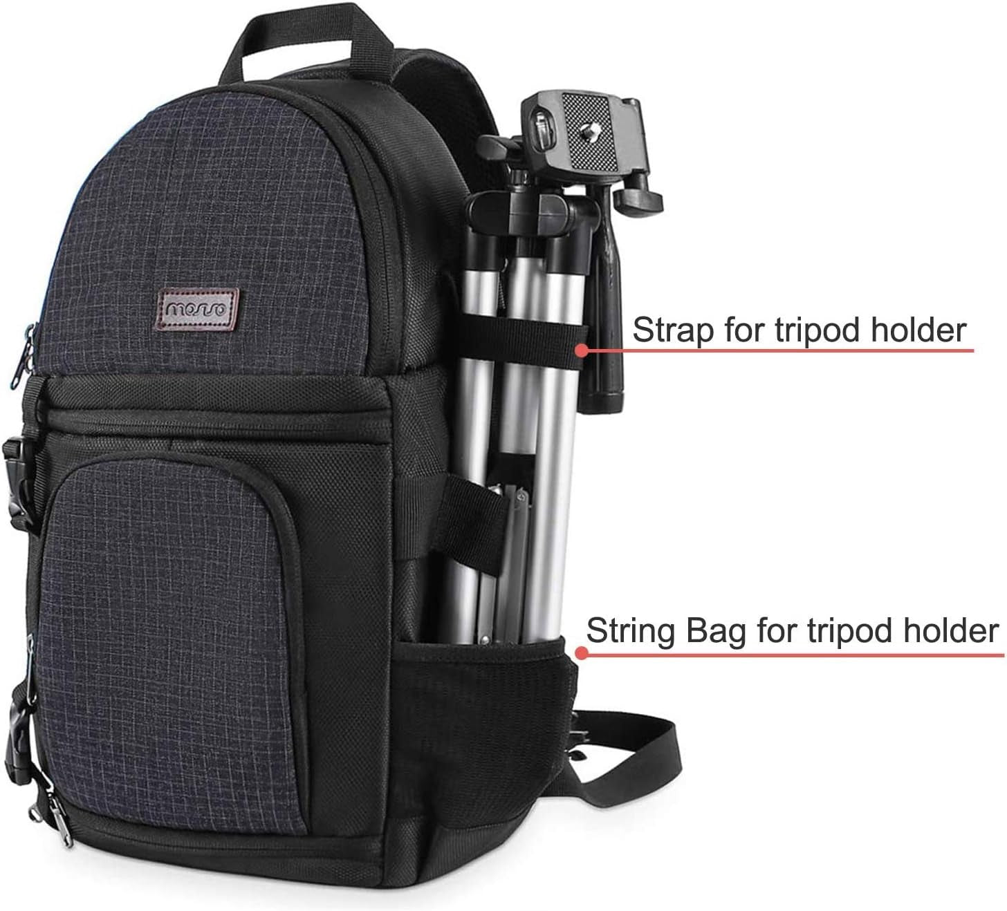 Camera Sling Bag, Photography Shoulder Bag Compact Camera Backpack | Dslr/Slr/Mirrorless Camera, Quick Access, Tripod Holder, Custom Dividers, Compatible with Canon/Nikon/Sony/Fuji,Black