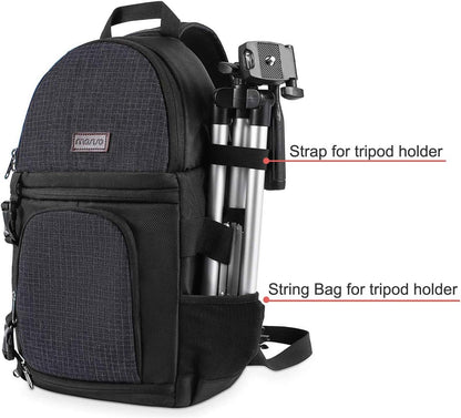 Camera Sling Bag, Photography Shoulder Bag Compact Camera Backpack | Dslr/Slr/Mirrorless Camera, Quick Access, Tripod Holder, Custom Dividers, Compatible with Canon/Nikon/Sony/Fuji,Black