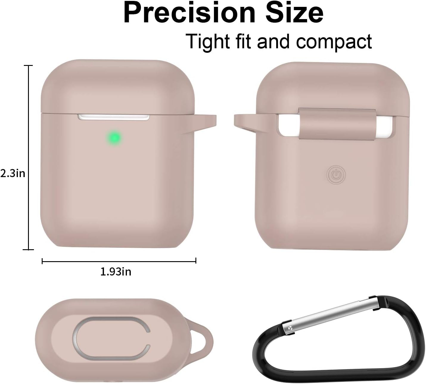 Silicone Case Compatible with Apple Airpods 1&2 Wireless and Wired Charging Case(Front LED Visible),Tawny