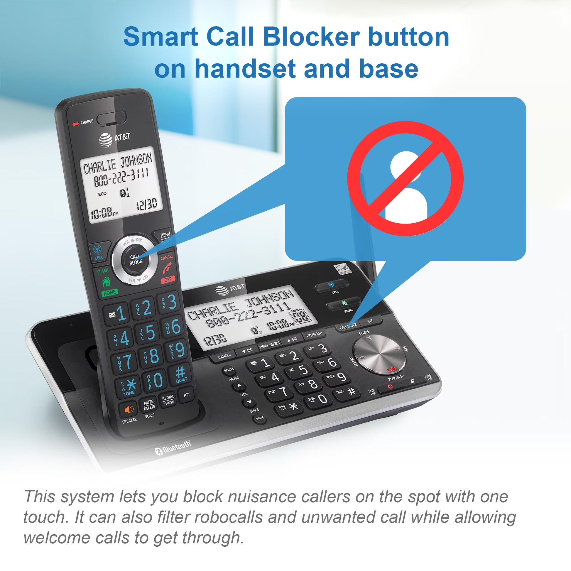 DLP73510 5 Handset Cordless Answering System with Unsurpassed Range and Connect to Cell (Black)
