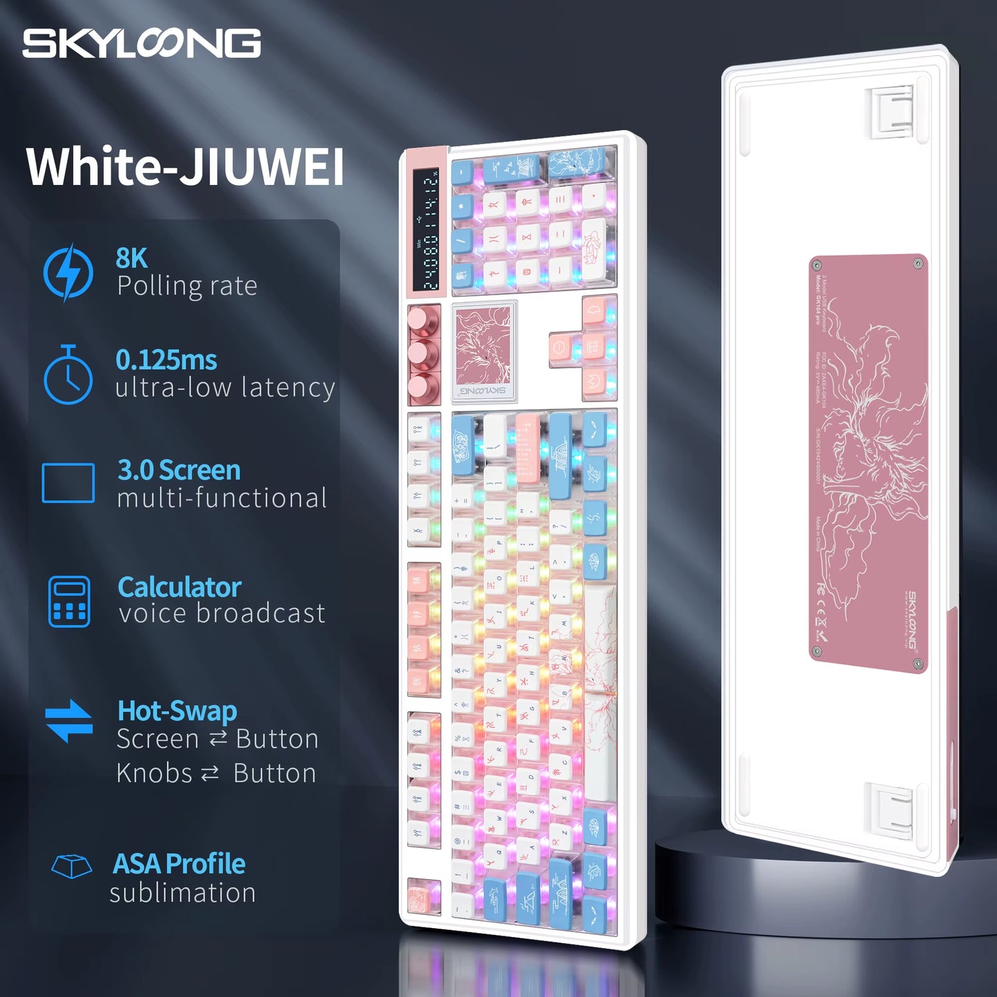 SKYLOONG GK104 Pro Wireless Mechanical Keyboard 100% Custom Keyboard Hot-Swapp Low-Noise Switch for PC Gamer Office Accessories