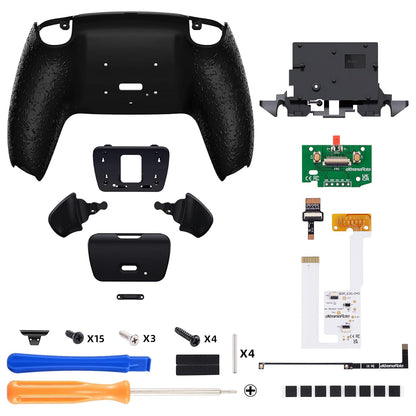 Textured Black Back Paddles Programmable Rise V4 Remap Kit for PS5 Controllers BDM-030/040/050/060 - Redesigned Upgrade Board with Back Shell Buttons Attachment (Controller Not Included)