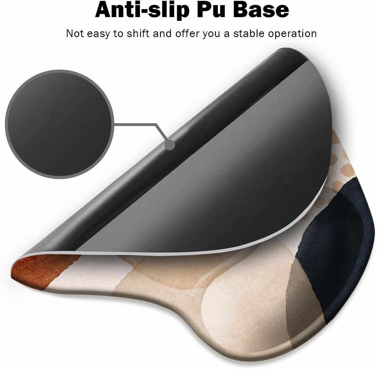 Ergonomic Mouse Pad with Wrist Support and Non-Slip PU Base for Enhanced Comfort in Home and Office Environments
