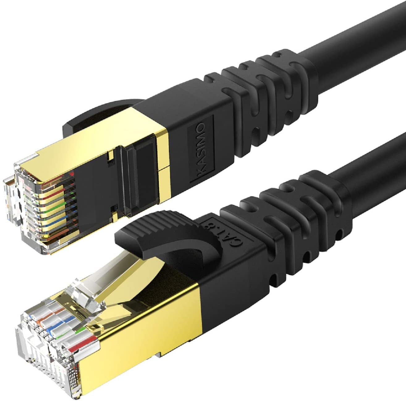 Cat 8 Ethernet Cable 5 FT, Cat8 Network LAN Cable High Speed 40Gbps with RJ45 Gold Plated Connector SFTP Shielded Cord, 26AWG Gaming Internet Cable for Router, Modem (Black, 5FT 1 Pack)