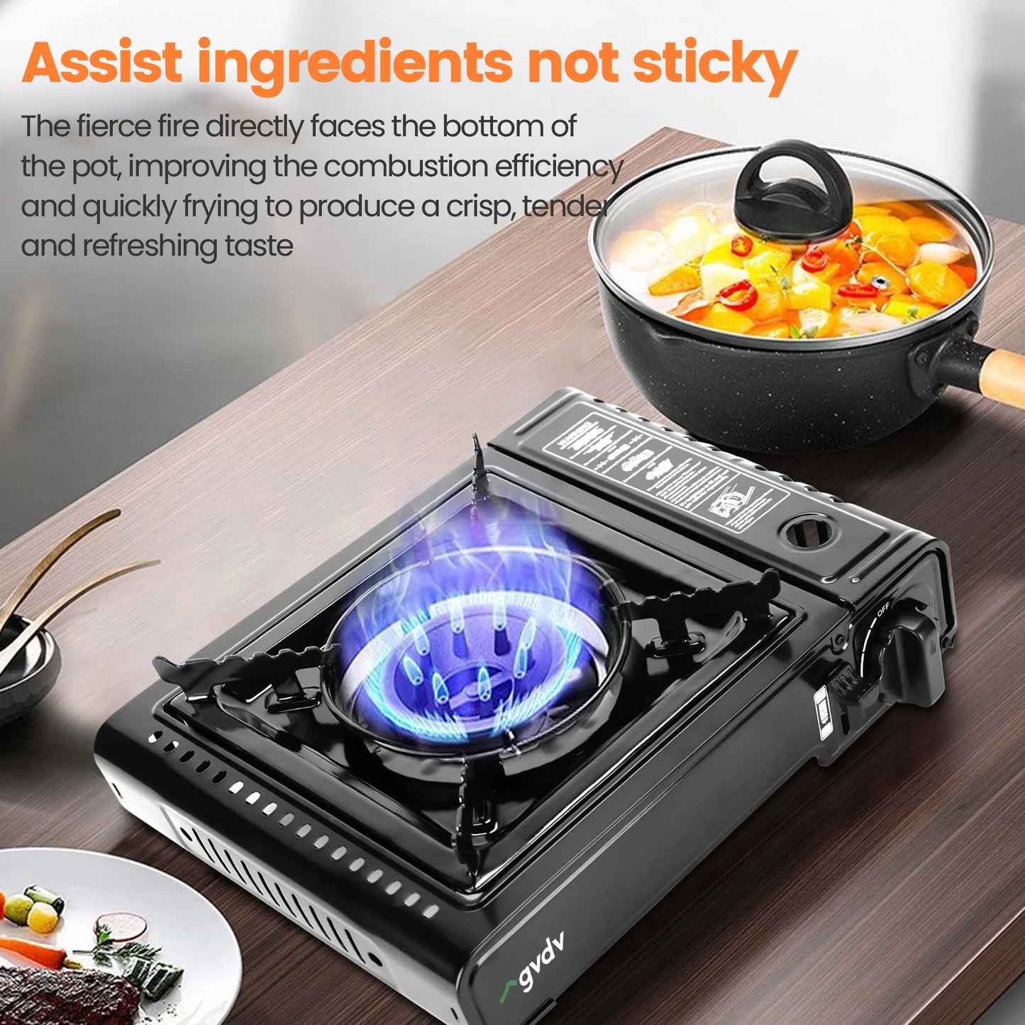 Portable Butane Gas Camping Stove with Enhanced Carrying Case, Single Burner