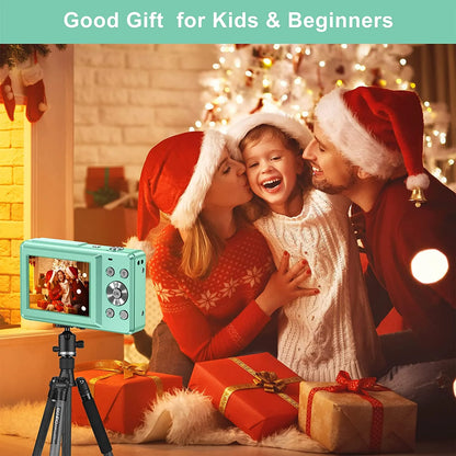 1080P Digital Camera 16X Digital Zoom Compact Point and Shoot Camera Portable Small Camera Starter Camera with 32GB Card for Teens Students Boys Girls Seniors(Green)