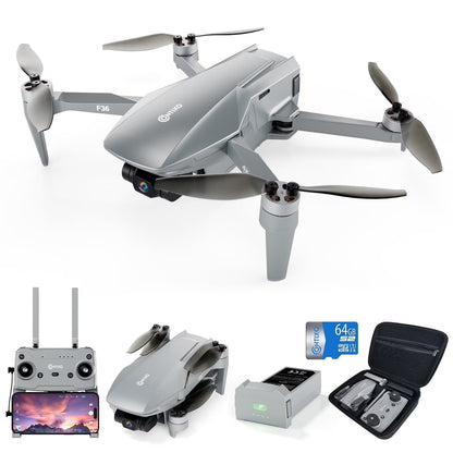 F36 GPS Mini Drone with 4K UHD Camera, 3-Axis Gimbal, RC Quadcopter, and Brushless Motor, Silver