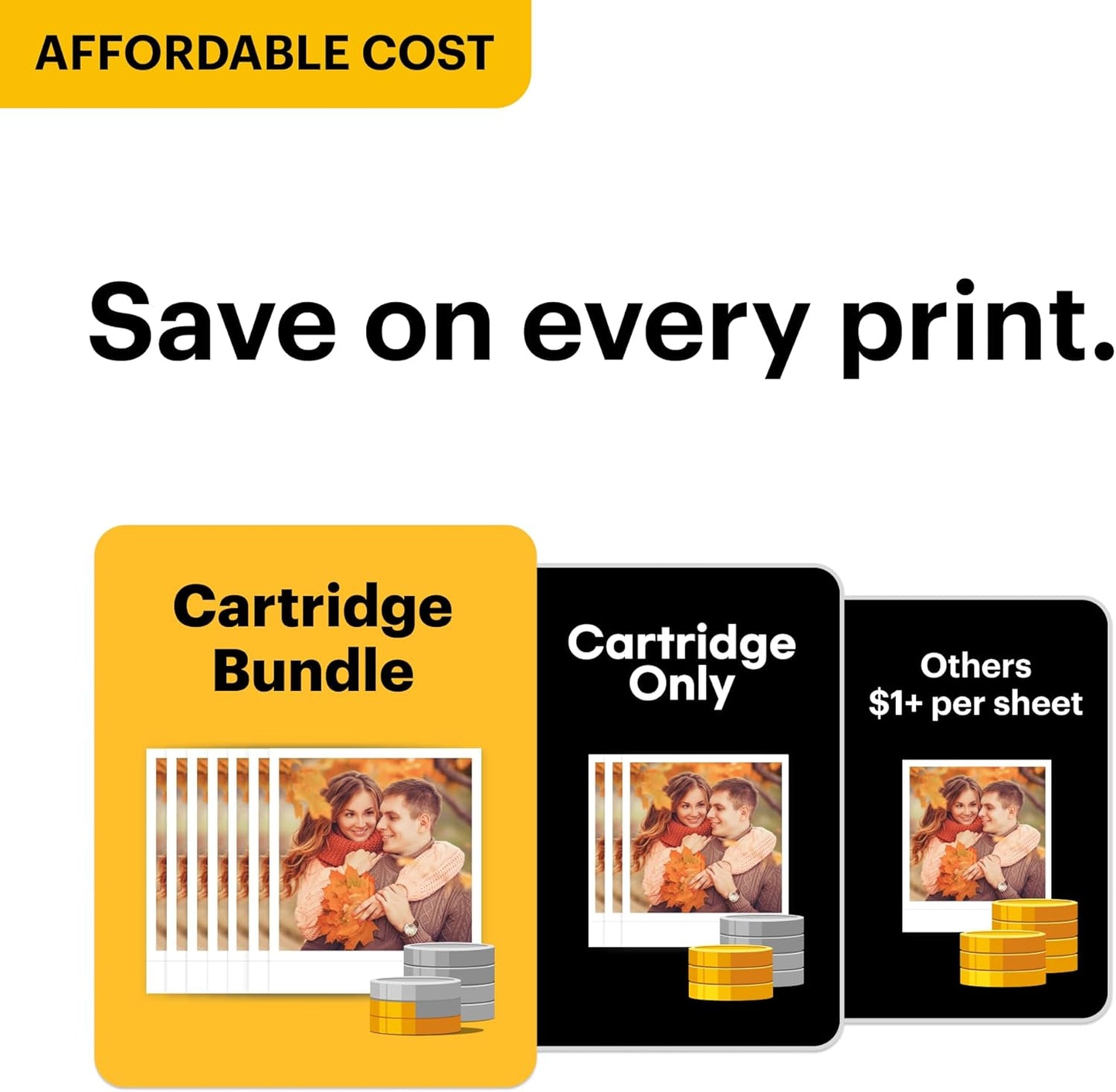 KODAK Mini 3 Retro 4PASS Portable Photo Printer (3X3 Inches) + 8 Sheets, White